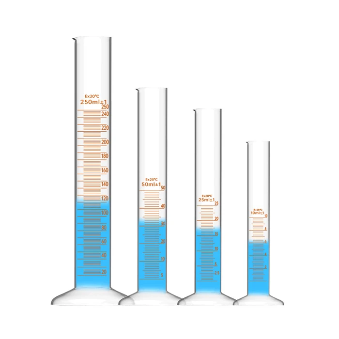 5mL-2000mL Lab Glassware Boro3.3 Glass Thick-walled Measuring Graduated Cylinder With Spout