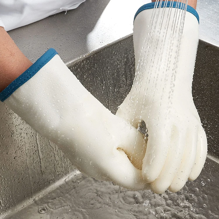 Waterproof Long Microwave Heat Resistant Boiling Water Liquid Silicone Food Cooking Barbecue Bbq Grill Oven Insulation Gloves