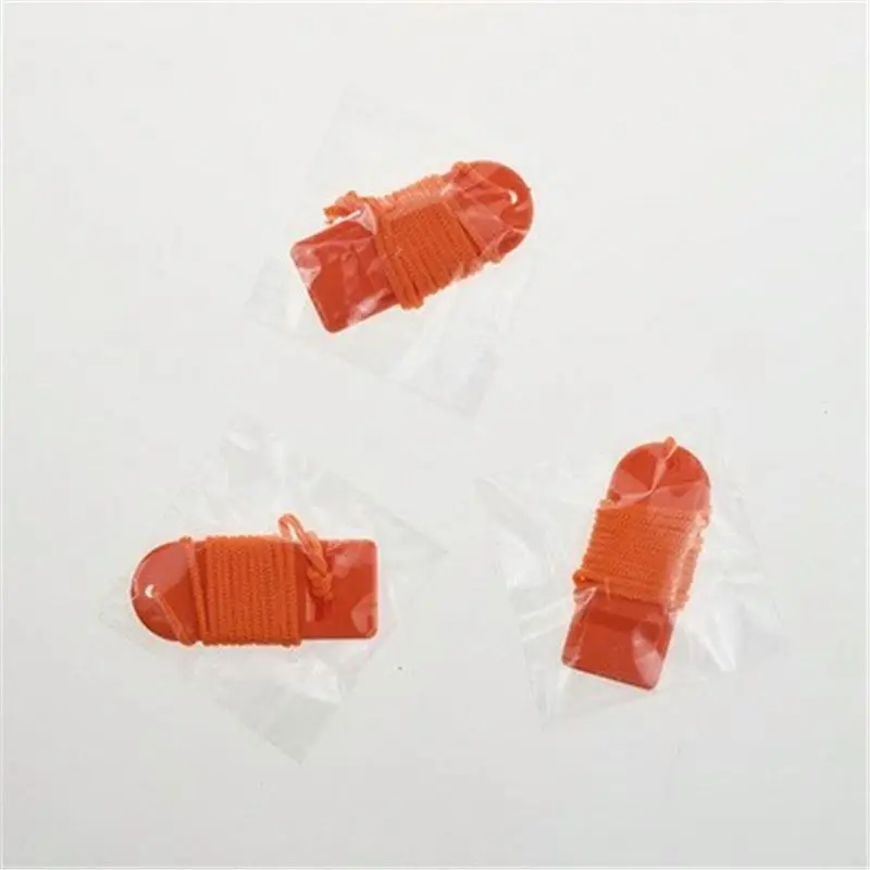 Manufacturer direct sale spot orange plastic flat whistle with rope triatonic life whistle referee whistle R1052