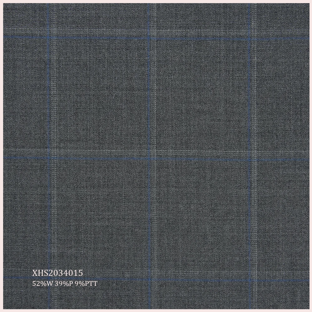 Stylish Blend Colors Check Design  wool Merino Wool Fabric 52% W 39%P 9%PTT  Blends Fabric  For Suit Casual Suit