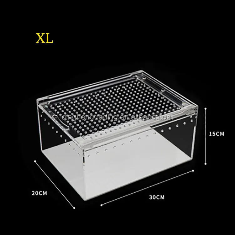 
New Design Pet Cage Reptiles Carrier Detachable Acrylic Terrarium for snake, lizard and spider 