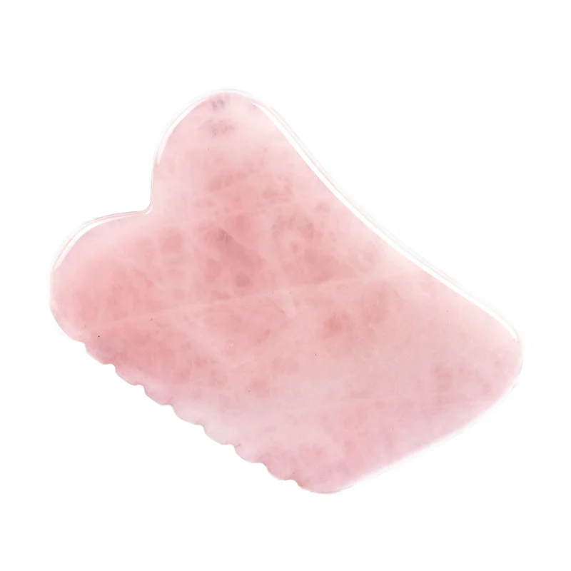Natural Rose Quartz Jade Face Scraper Massager Tool Gua Sha Stone Guasha Massage Tool Premium Quality for Spa and Home Use