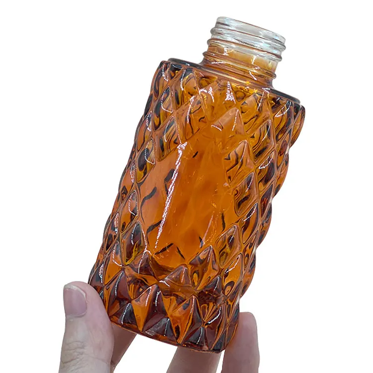 Luxury empty 100 ml brown bottle high quality black white pattern aroma glass reed diffuser bottle