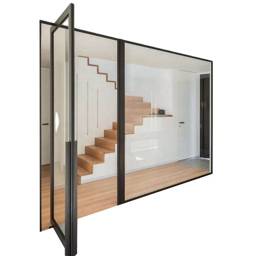 Aluminum Sliding Door with Rails with Rails System Furniture Linkage Partition Sliding Glass Tempered Door SLIDING DOORS Modern