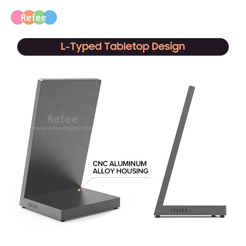 Portable Table Top Touch Screen Watch Display Stand Monitor Battery Kiosk Digital Display for Menu 13.3inch 15.6inch