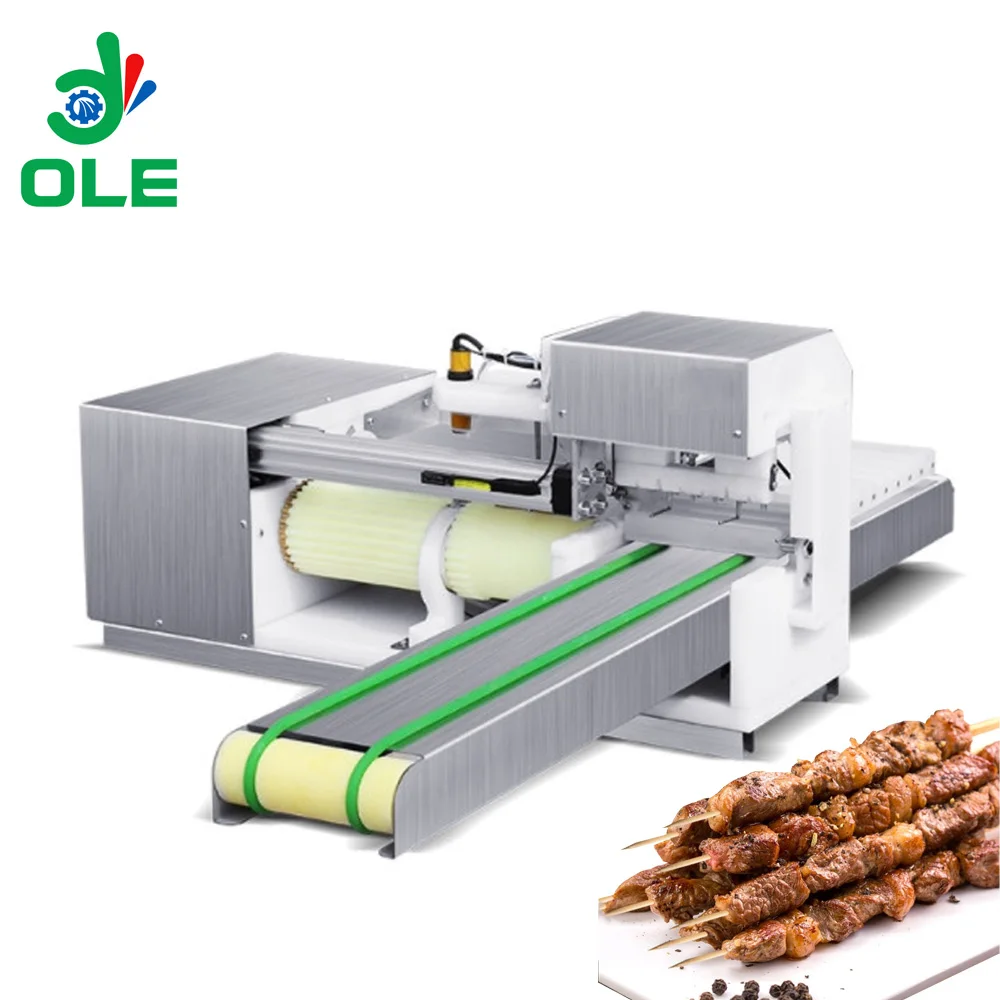Commercial Use 1800-2000PCS/H Meat Ball Skewer Maker Meat String Machine BBQ Meat Skewer Piercing Machine