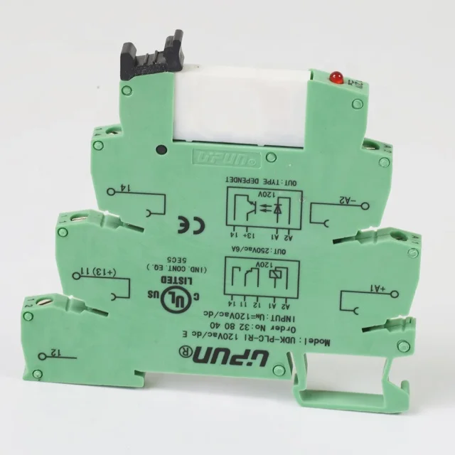 Electromagnetic Relay Interface Module 120VDC Coil 10A 5V-250VAC/DC Output LED Turn Signal Slim Relay Board Din Rail