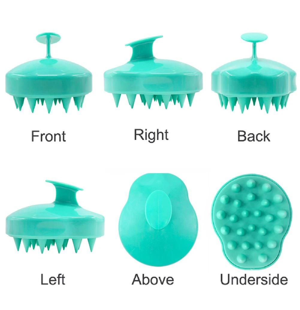 High Quality Fashional Custom Logo Hair Brush Manual Silicone Hair Scalp Massager Shampoo Brush for Hair Growth Nylon