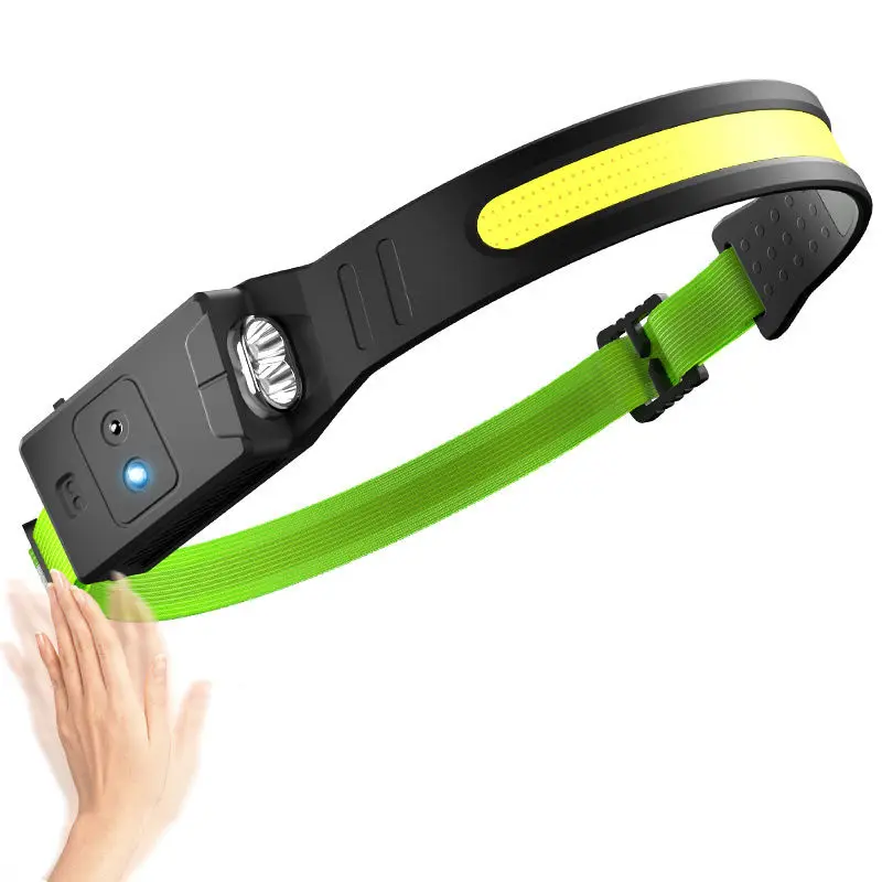 2022 Новые товары улучшенный силиконовый монолитный блок светодиодов с датчиком движения перезаряжаемый водонепроницаемый Сенсорный налобный фонарь для