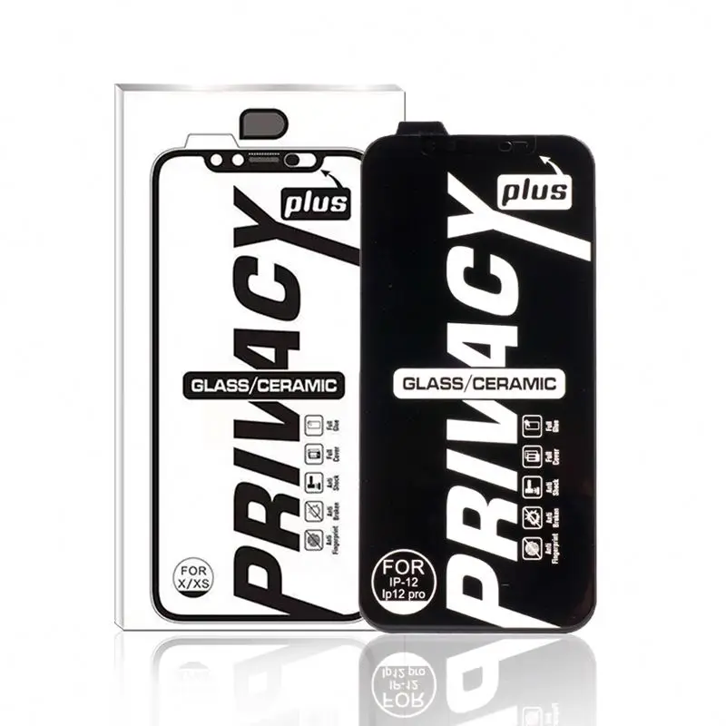 2023 RTS High Quality Full glue 0.33mm Silk Print Matte Anti-Spy screen protectors Privacy for iphone xs 12/11/11pro max