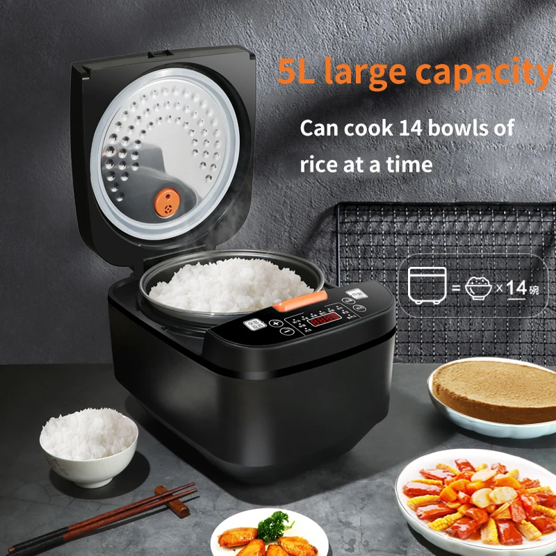 Ready Stock 5L Big Rice Cooker Black Smart Screen periuk nasi elektrik Non-Stick Rice Cooker
