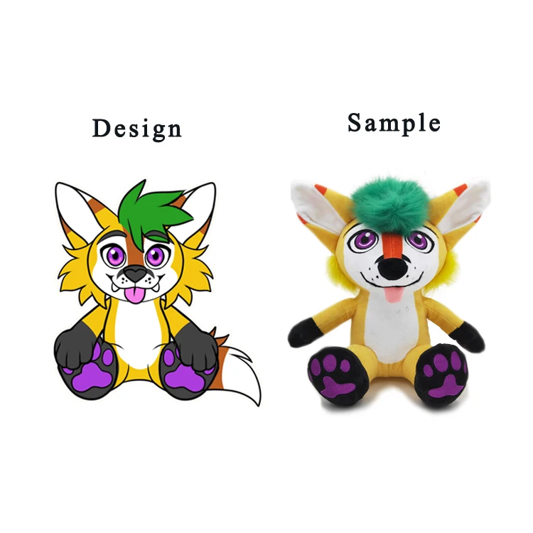 Custom Cartoon Embroidery Zoo Life Small Size Fox Plush Toy Super Soft Fabric Keychain PP Cotton Filling Glove Cute Style Dog