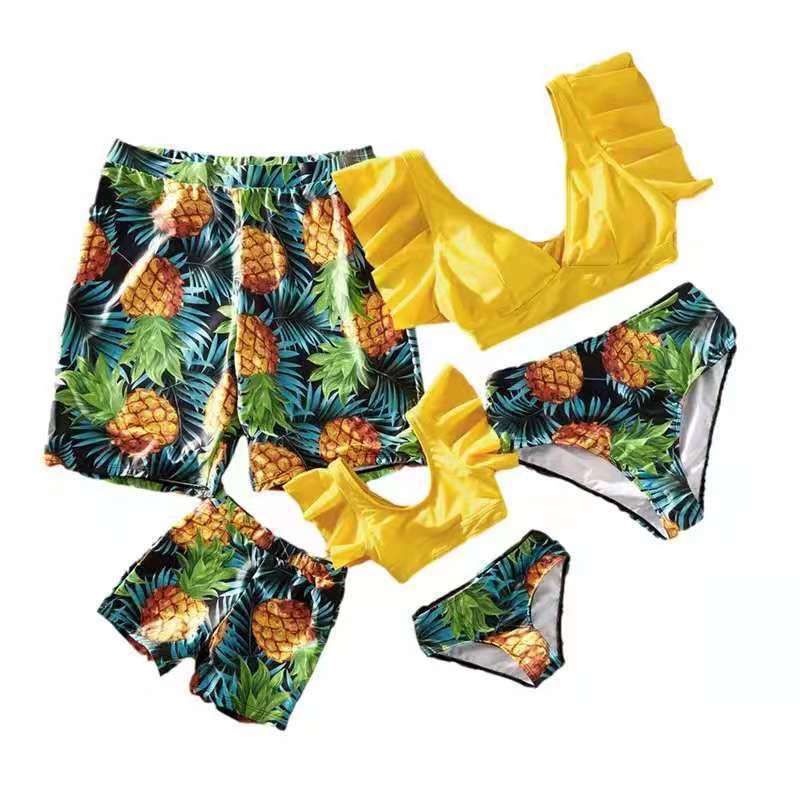 Petrel Lucky ODM/OEM Maillot De Bain Femme, семейный купальный костюм с принтом для мамы, папы и ребенка, купальник, бикини, пляжная одежда