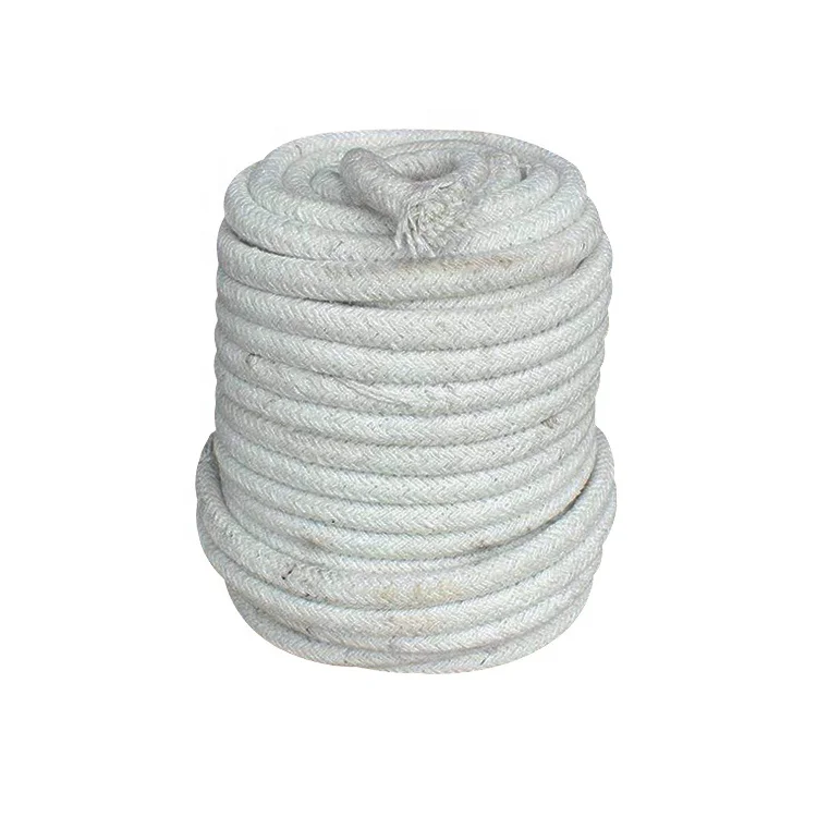 
Factory Price! 1200C 2192F Ceramic Fiber RCF Wool Rounded Braid Rope for Seal and Gasket, Alumina Silica insulation lining 