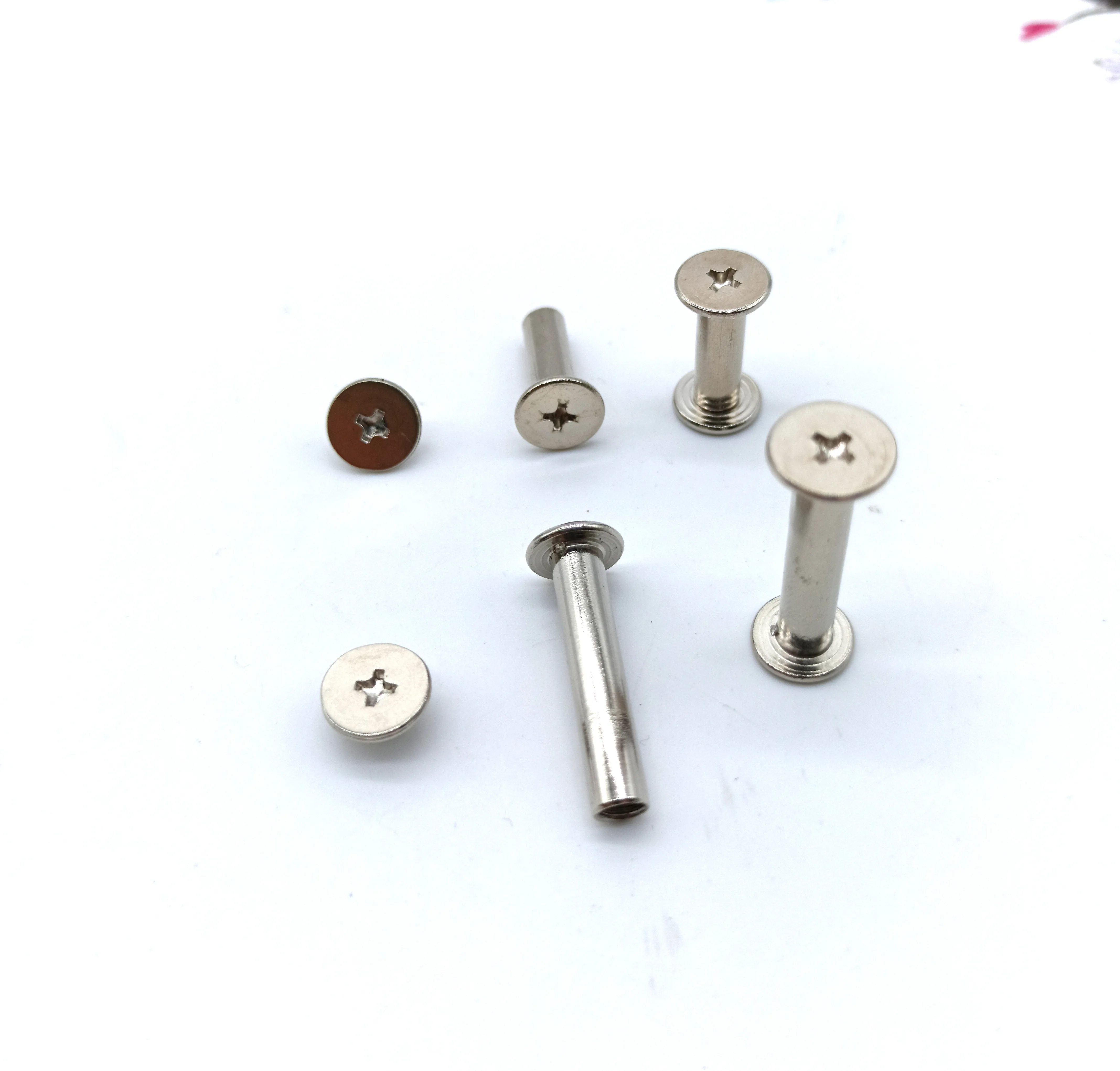 Gold Hot Metal Book Screw Chicago Binding ScrewStainless steel cut-through through-hole Chicago screws / holster bolts / frame