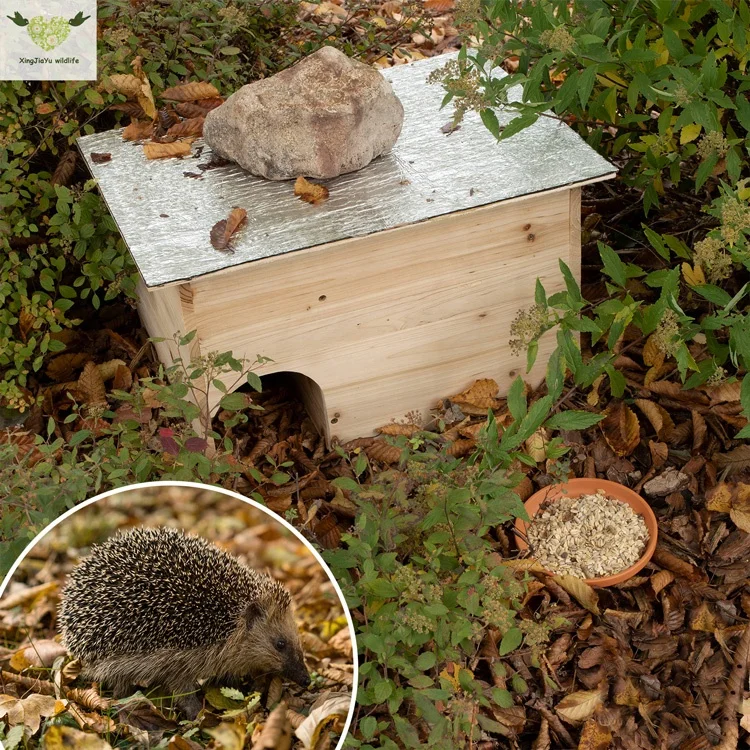 hedgehog house hedgehog hut construction kit  weatherproof roof hedgehog hotel for the garden