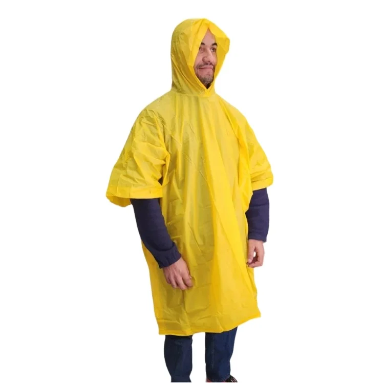 Custom Cheap Lightweight Vinyl 100% Pvc Raincoat Jacket Outdoor Waterproof Cover Emergency Work Hooded Pvc Rain Poncho Reusable