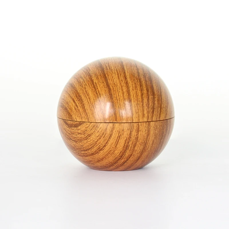 50g factory directly supplies acrylic plastic skincare cream jar wood grain ball shape for cosmetic