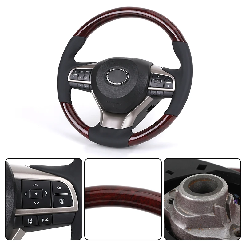 Модернизированный деревянный кожаный руль для Toyota Rav 4 Highlander Harrier Reiz Fj Cuiser Alphard Yaris Corolla Altis 2024