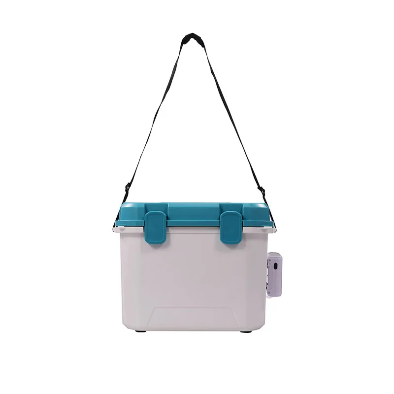 Customized 13qt cheap price plastic fishing live bait boxes with aerator cool fishing bait storage