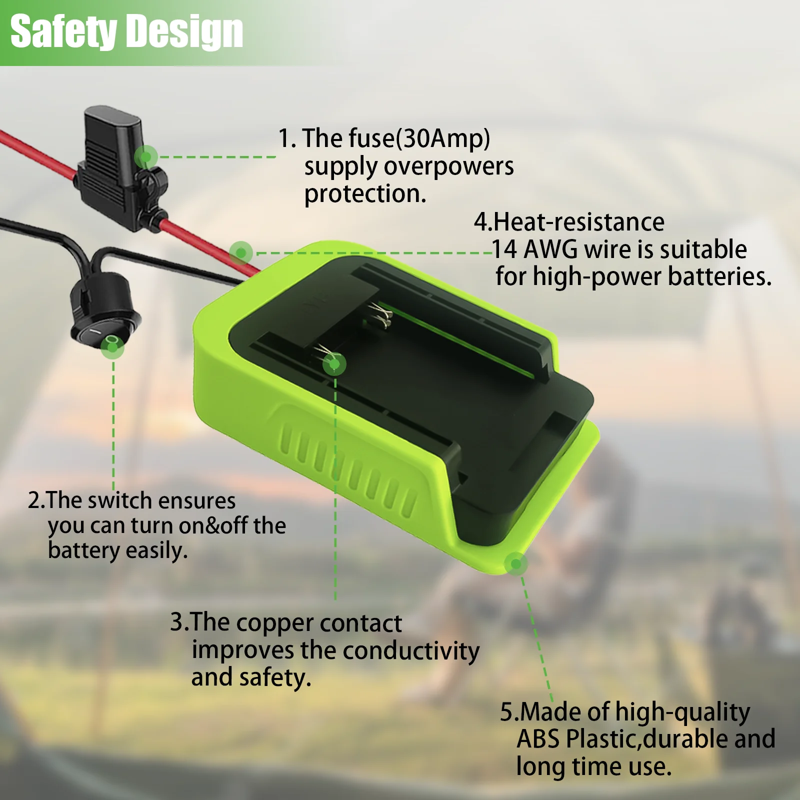 URUN Hot sale Compatible for RY OBI 40V lithium battery with insurance manual  DIY Power Wheels connect Adapter