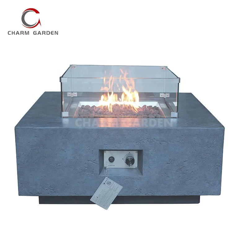 Hot selling Cheap price propane outdoor firepit table with square stainless steel fire pit burner pan