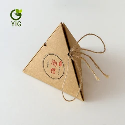 Custom kraft pyramid wedding gift box candy or tea caddy