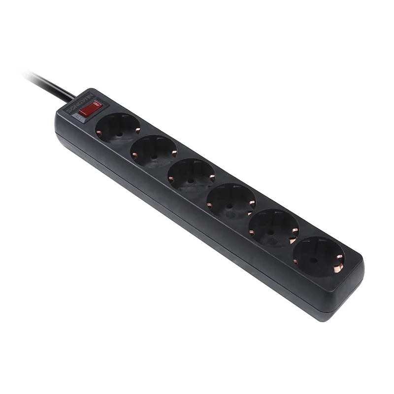 Wholesales black european socket with ground wire standard trailing wiring board power plugs