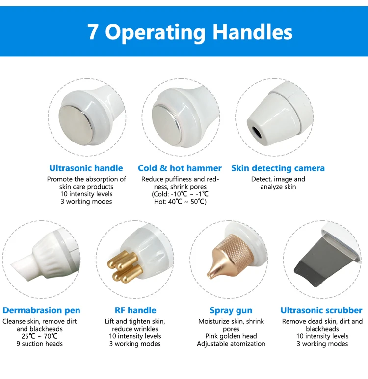 2022 New Arrivals Smart Ice Blue 7 In 1 Hydra Dermabrasion  Machine Aqua Peel Skin Care System Beauty Device