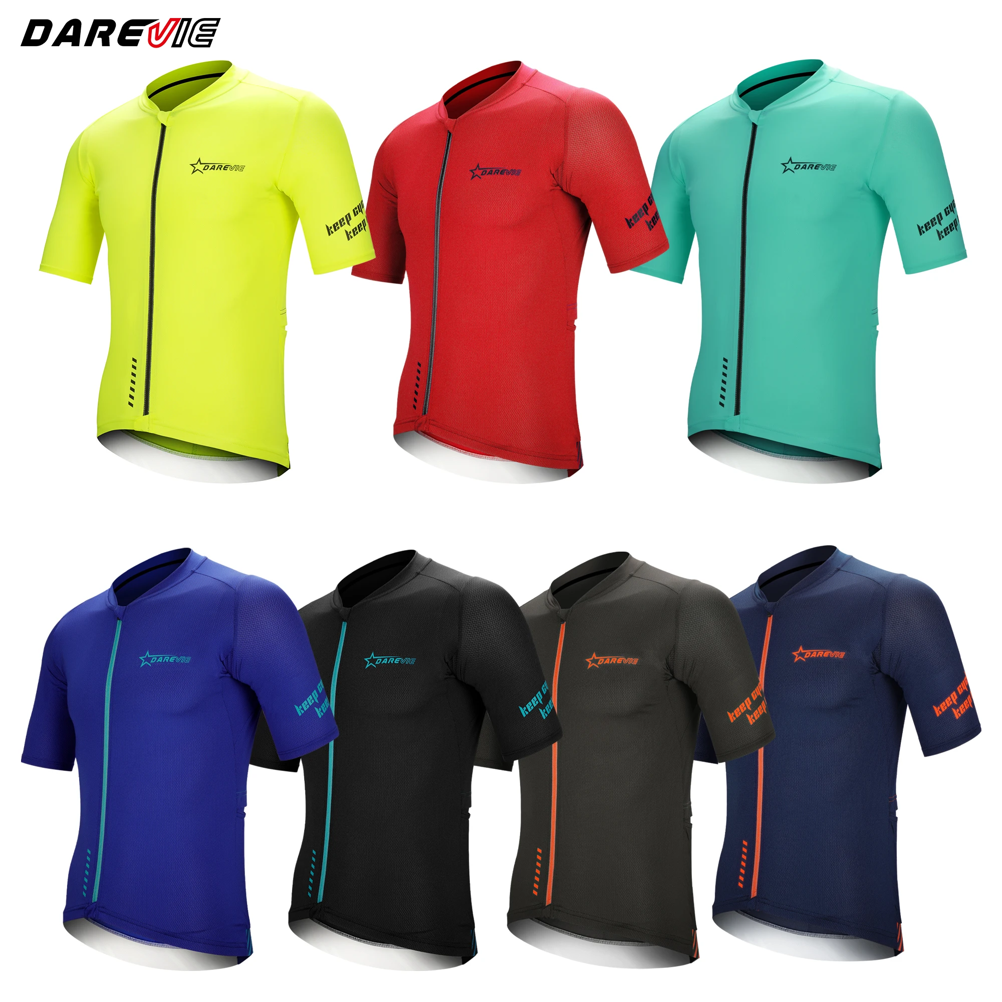 Darevie Mountain Bike Abrasion Resistance Custom Cation Jerseys With Colorful Zippers Upgrade Breathable Bicycle Jerseys Unisex