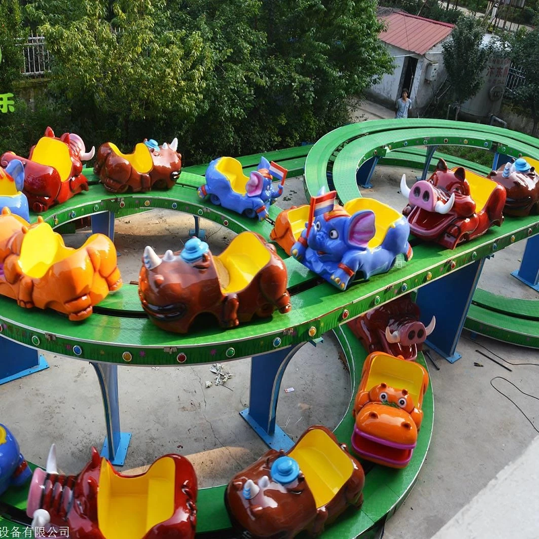 Train kiddie amusement park supplies mini colorful trackless rail rides electric tourist indoor outdoor playground track train