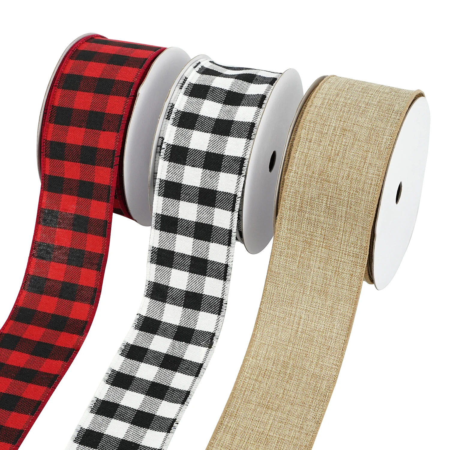 Рождественские украшения, Заводские изготовленные на заказ рождественские ленты, черная, красная, клетчатая лента из буйвола