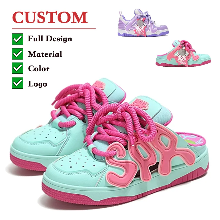Casual Women Turkey Shoes Skateboarding Fashion Shoes Customize Half Slippers Women Sneakers