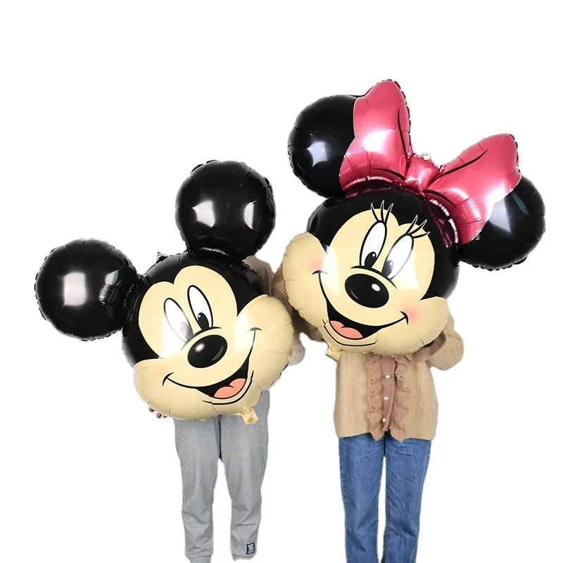 47inch Mickey Mouse Head Foil Balloons Cartoon Minnie Mouse Birthday Party Decorations Kids Helium Globos Baby Shower Air Toys