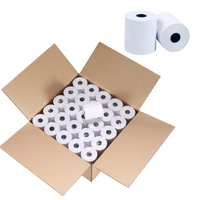 Low Price 80*80mm 49M Cash 70Gsm Register Till Receipt Tape Printing Papel Termico Pos Terminal Blank Thermal Paper Rolls