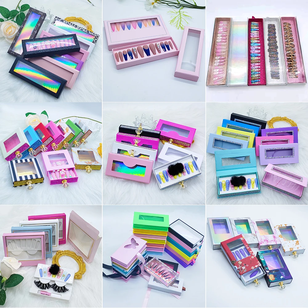 Meet All Luxury Private Label Super Long 3d Flower Fake Nails Press On Artificial Nails Hot Pink With Logo Wholesale 24pcs