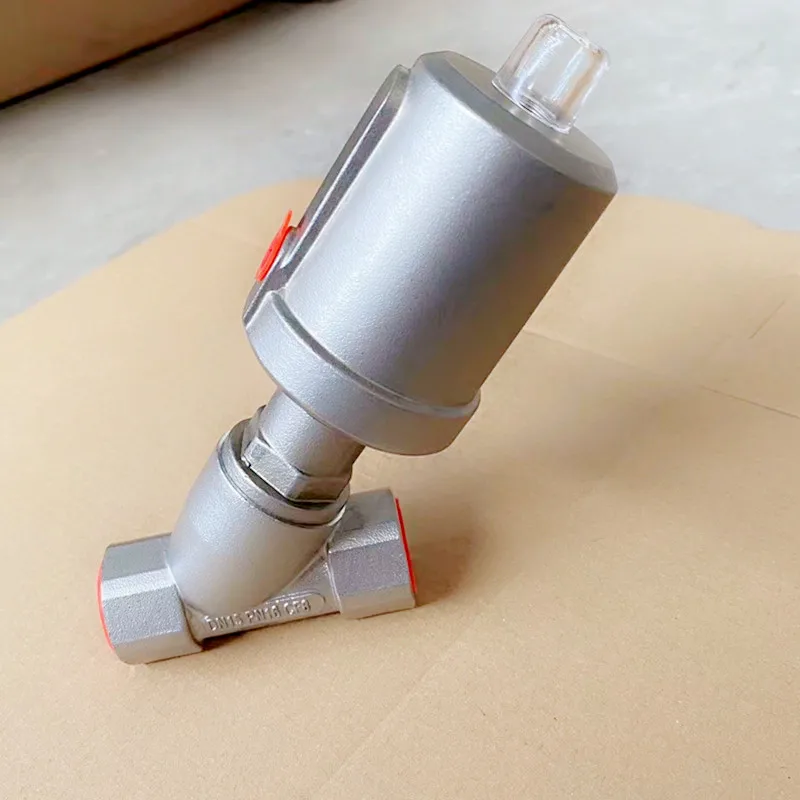 Stainless steel DN15 internal thread Y-type single air Angle seat valve