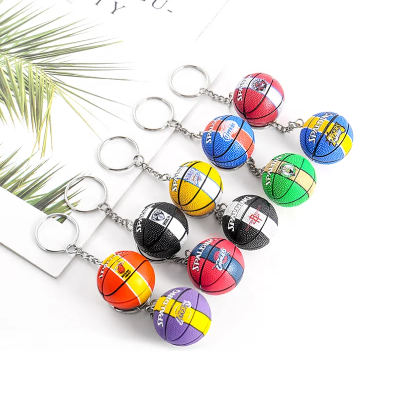Personalized PVC PU Key Chain N B A Basketball Keychain with Team Logo for Basketball Fans Bag Pendant Gifts Souvenirs