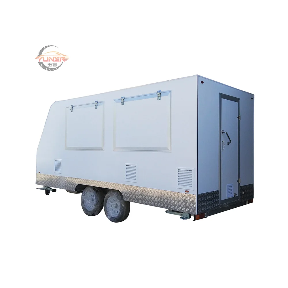 Factory Outlet Low Price Multifunctional FRP Square Trailer Food Truck Mobile Food Cart for Fried Chicken