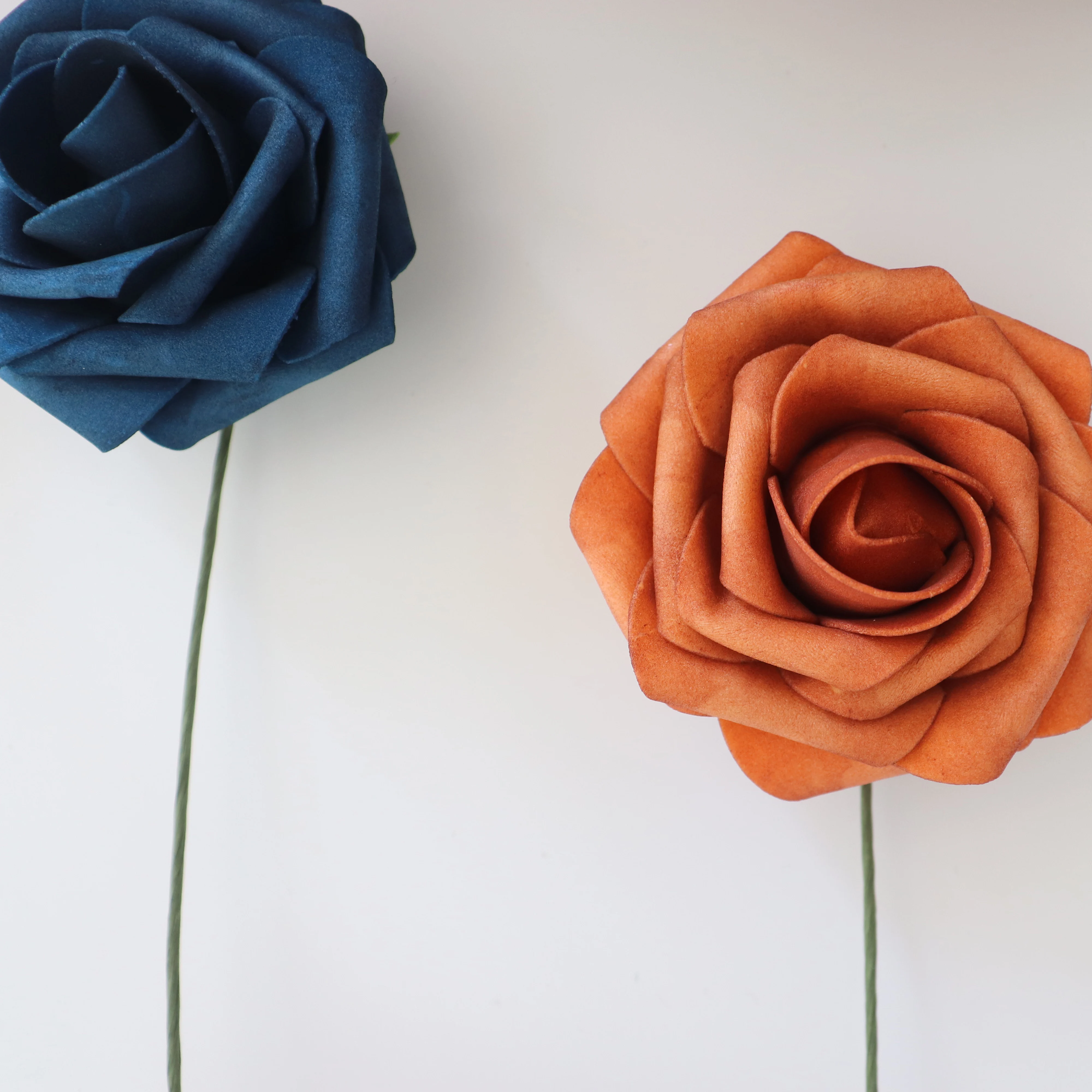 Foam Rose Flowers Flores De Tacto Real Blue Rust Orange Soap Flower Bouquet for Wedding Accessories