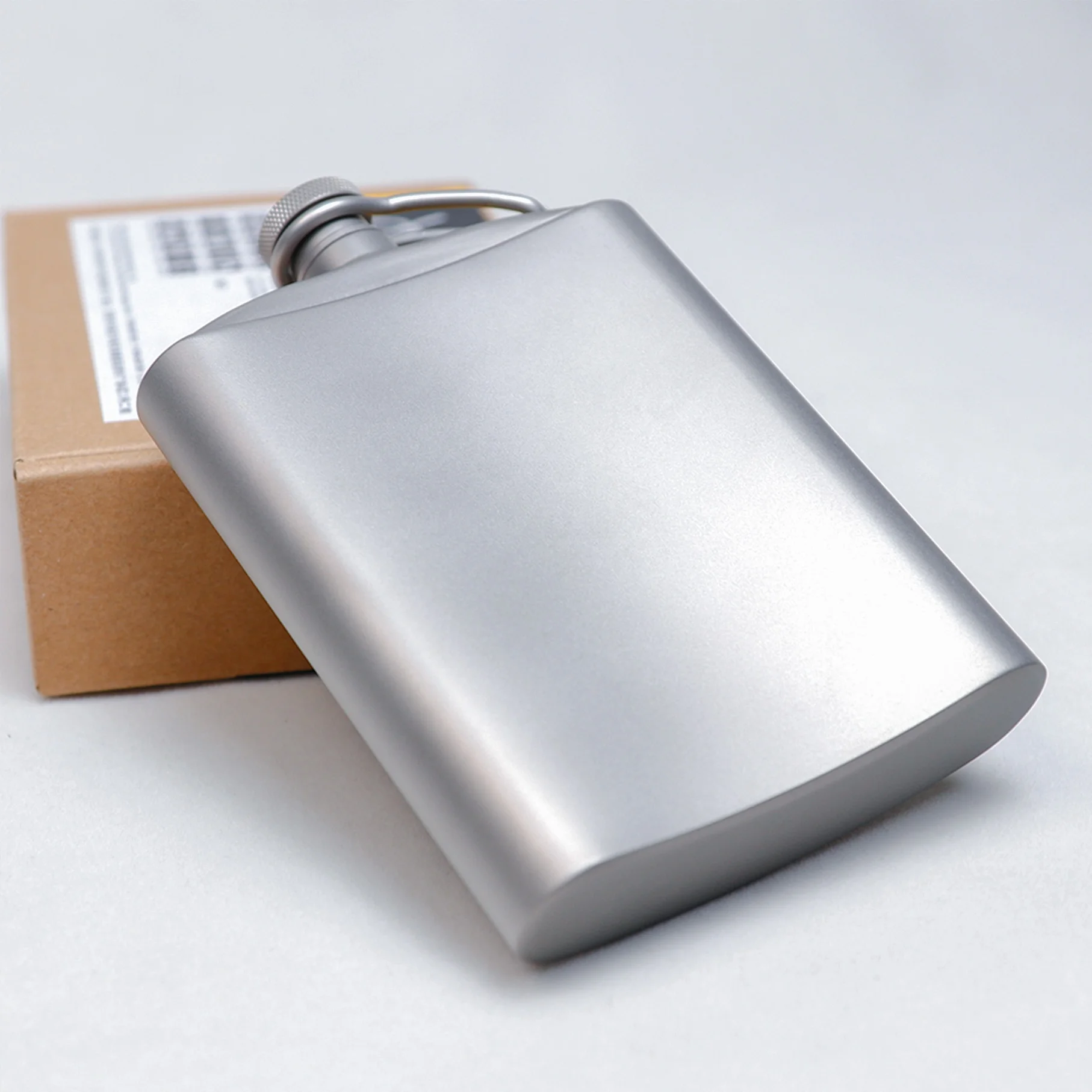 
Titanium flask 200ml with screw Cap Clip hip wine pot 