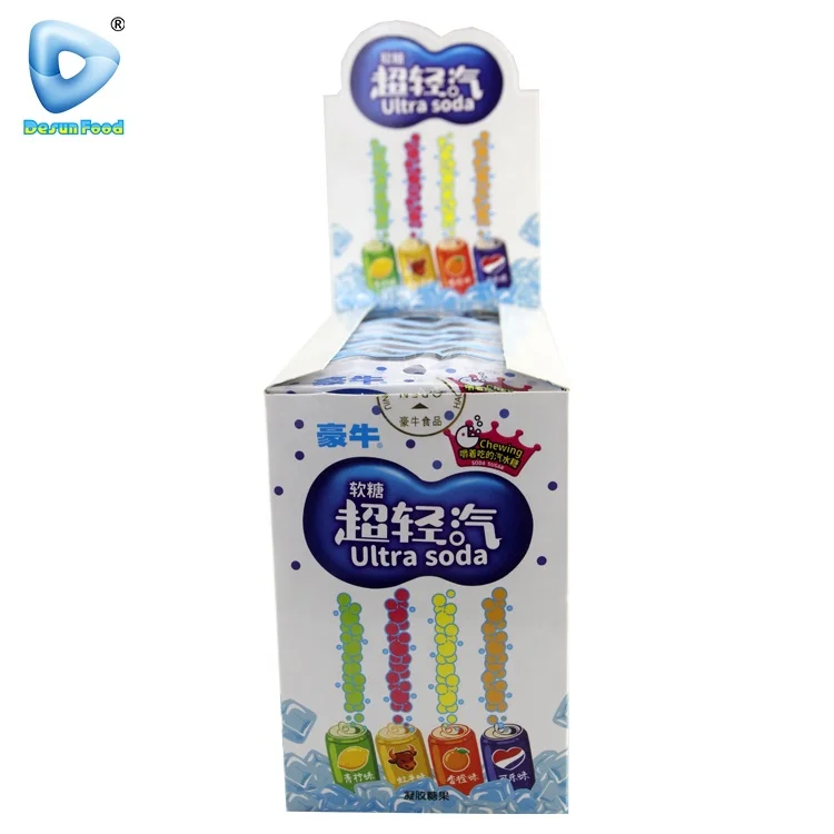 Wholesale Custom Ultra Soda Jelly Soft Candy Sugar Coated Gummy Candy