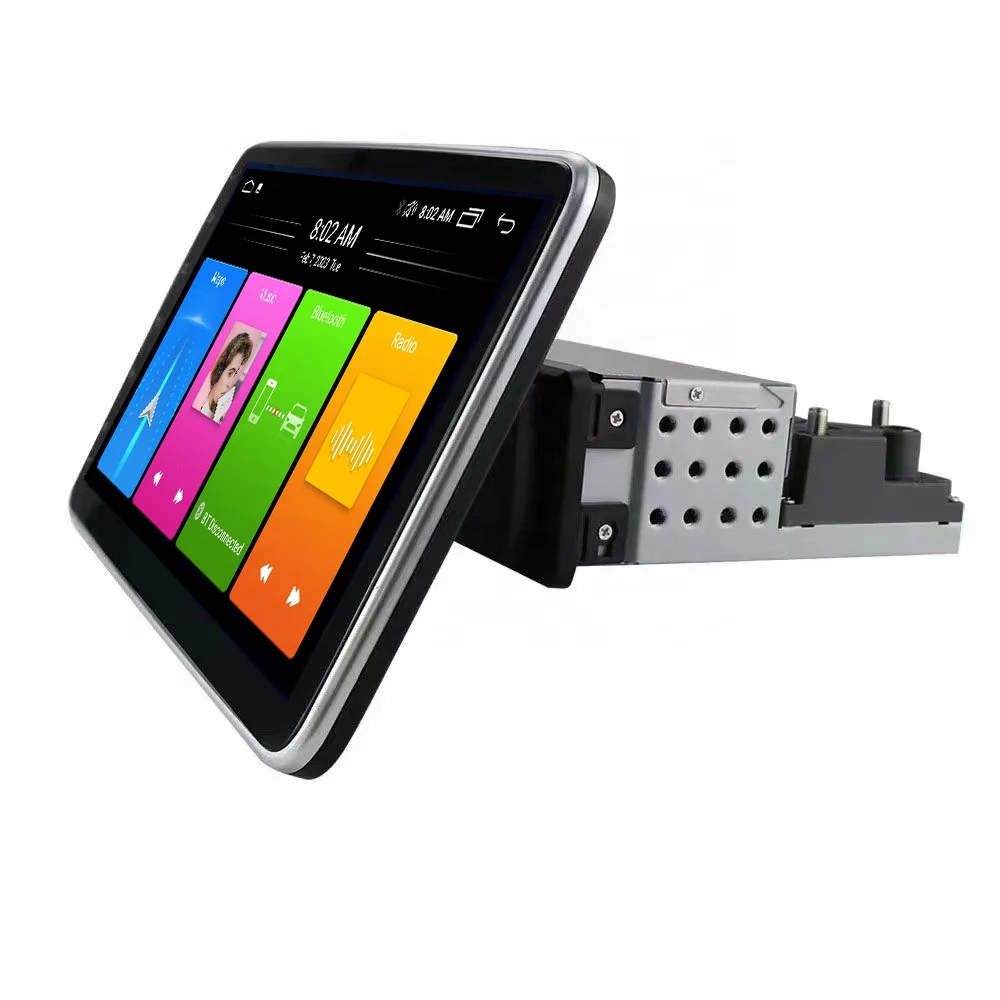 Latest Android 13 Version 1Din Rotation Car Unit Android Device Car DVD Player WiFi BT Video Output DSP Phonelink