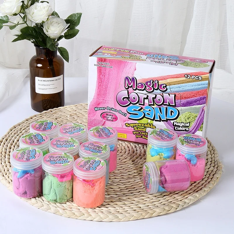 Hot new toy individulaliti charm stretchy cotton sand slime pret air super light clay