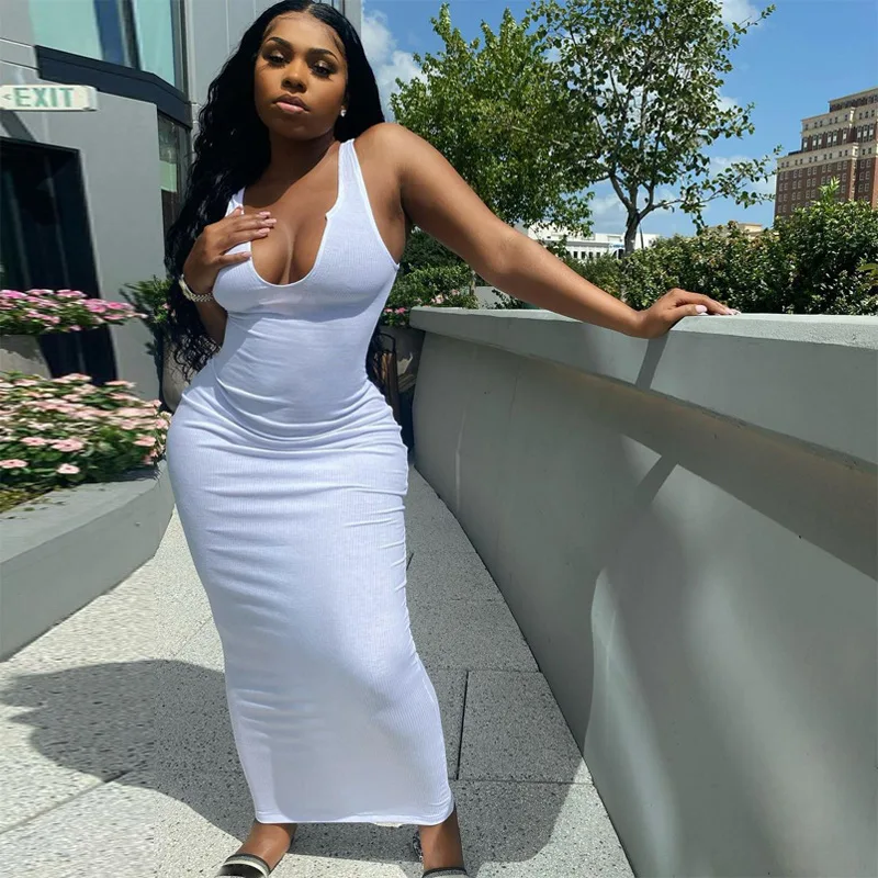 
Sundress Tube dresses 2021 Sleeveless Ladies Women Summer Dresses One Piece 2021 Stylish Sexy Chic Ribbed Tube Dress 