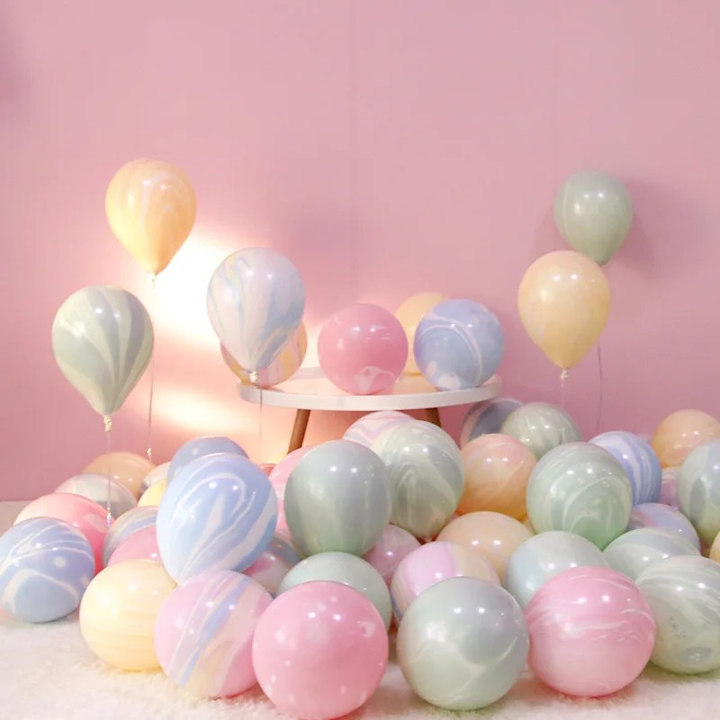 100pcs 10inch  Thickened  Wedding Birthday Decoration Candy Macaron Color Double-Layer Latex Balloon Balloon Arch Set