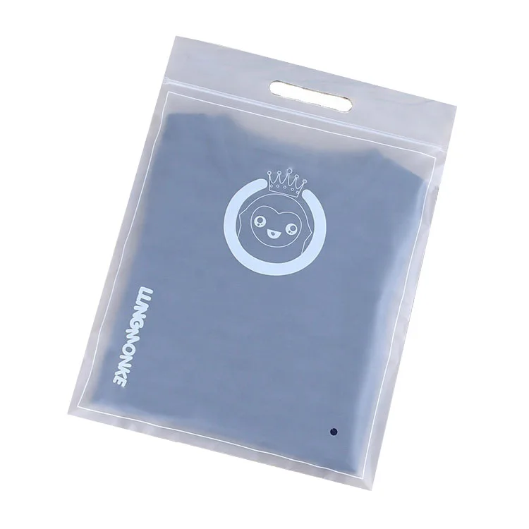 Custom Printing Eco-friendly Resealable Plastic Ziplock Bags With Handle For Clothes Packaging Bag