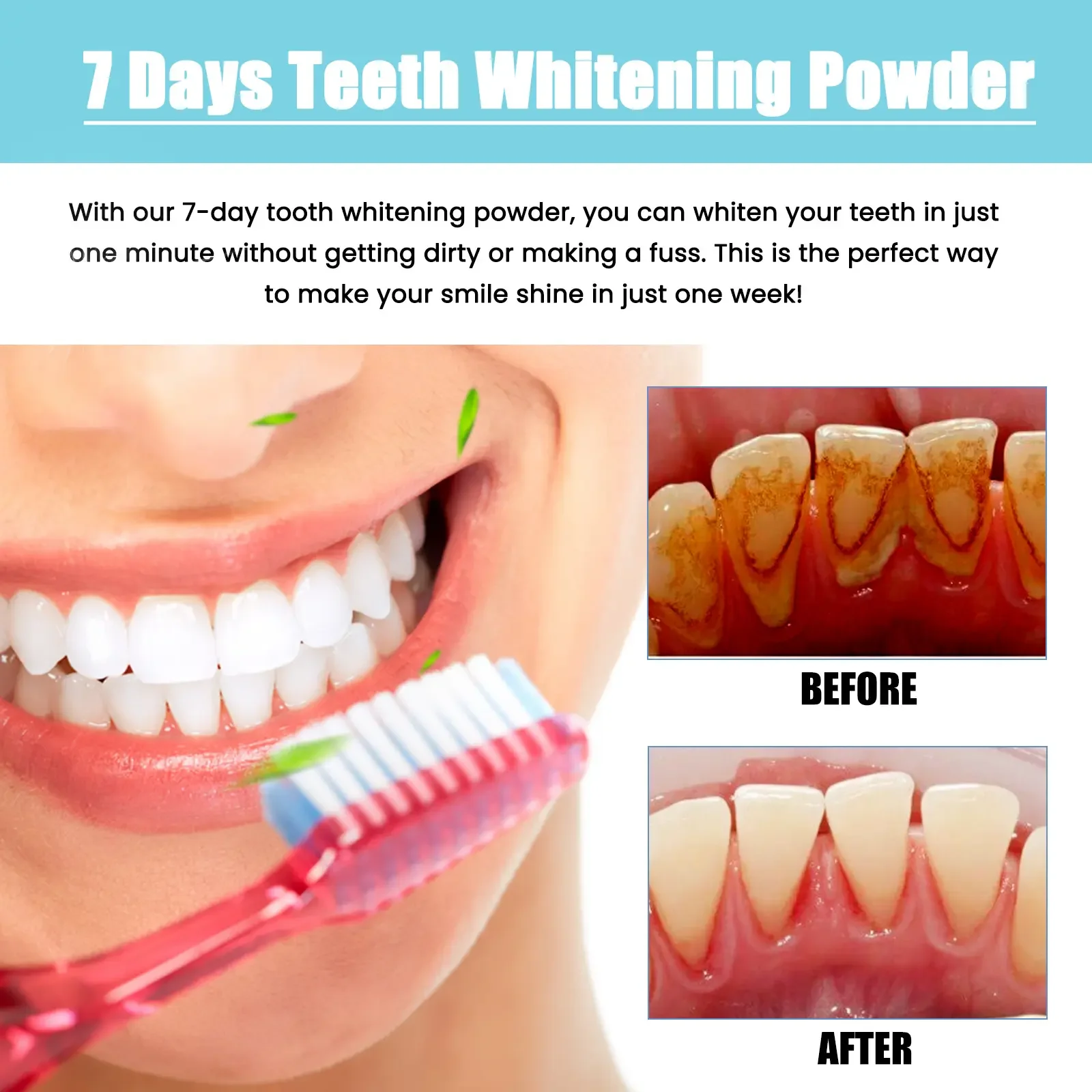 New Arrival OEM Logo Dental Whitening Bentonite Clay Active Natural Pearl Powder Teeth Whitening Powder