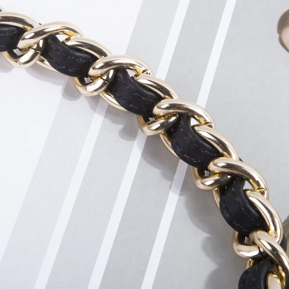 Fashion Waist Belt Body Chain Slender Genuine Leather Luxury Metal Belt with Leather