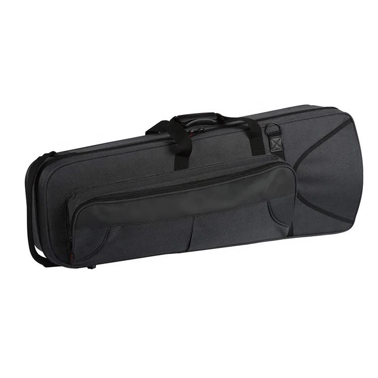 Factory wholesale High quality custom trombone case Easy Carring instrument case black musical instrument bag